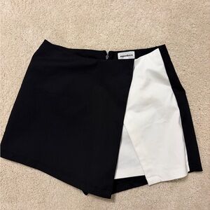 Superdown Black and White Mini Skirt